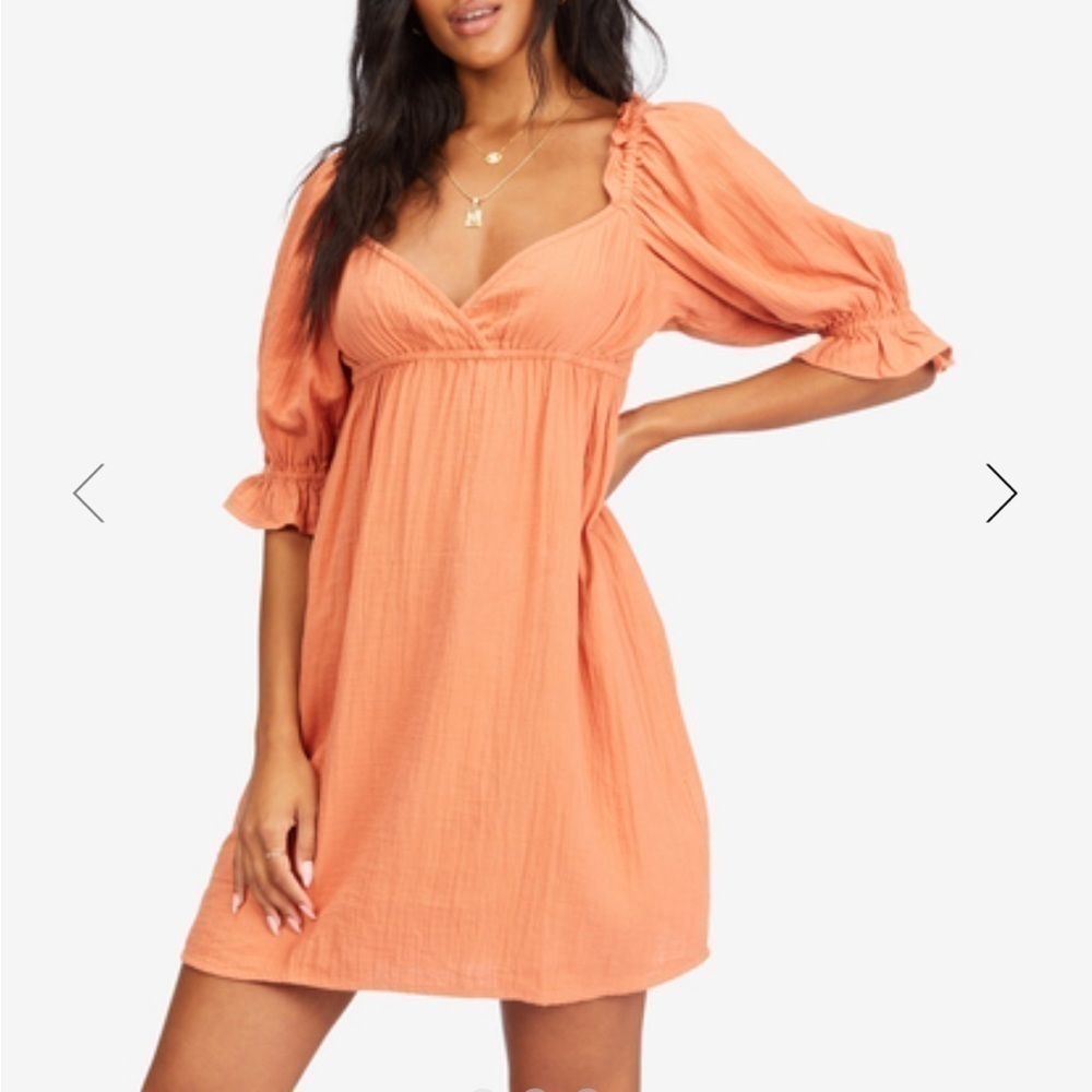 Billabong perfect paradise babydoll dress NWT peach color size medium